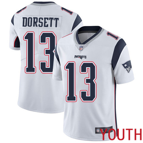 New England Patriots Football #13 Vapor Untouchable Limited White Youth Phillip Dorsett Road NFL Jersey->new england patriots->NFL Jersey